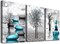 3 Piece Framed Canvas Art Prints Ready to Hang Inspirational Abstract Blue Pictures Home Decorations